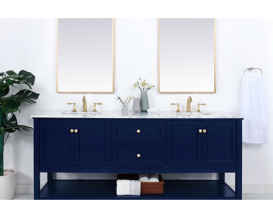 Elegant Bathroom Vanity - Blue, L 72" (VF27072DBL)