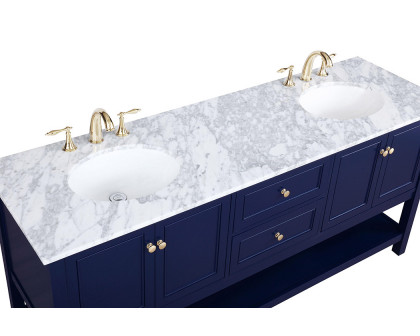 Elegant Bathroom Vanity - Blue, L 72" (VF27072DBL)