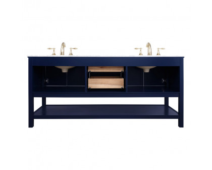 Elegant Bathroom Vanity - Blue, L 72" (VF27072DBL)