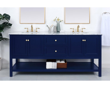 Elegant Bathroom Vanity - Blue, L 72" (VF27072DBL)