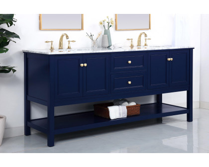 Elegant Bathroom Vanity - Blue, L 72" (VF27072DBL)