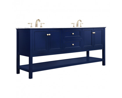 Elegant Bathroom Vanity - Blue, L 72" (VF27072DBL)