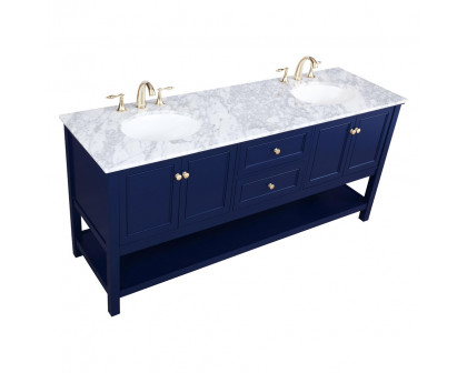 Elegant Bathroom Vanity - Blue, L 72" (VF27072DBL)