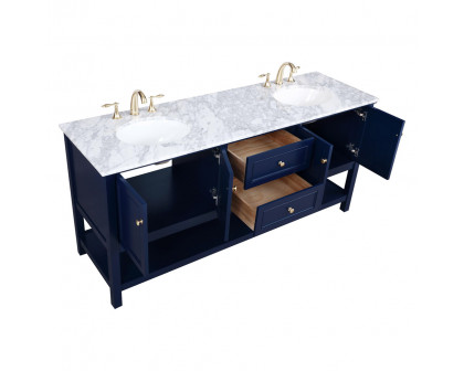 Elegant Bathroom Vanity - Blue, L 72" (VF27072DBL)