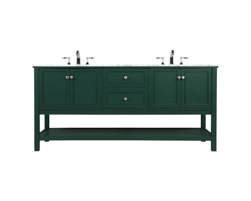 Elegant Bathroom Vanity - Green, L 72" (VF27072DGN)