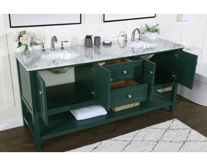 Elegant Bathroom Vanity - Green, L 72" (VF27072DGN)