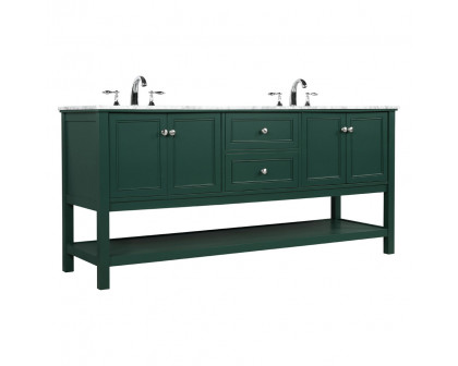 Elegant Bathroom Vanity - Green, L 72" (VF27072DGN)