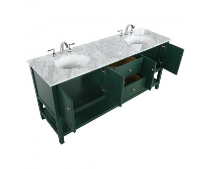 Elegant Bathroom Vanity - Green, L 72" (VF27072DGN)