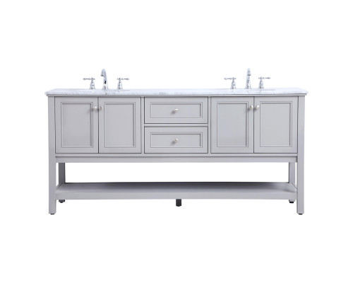 Elegant Bathroom Vanity - Gray, L 72" (VF27072GR)