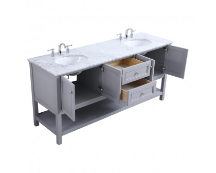 Elegant Bathroom Vanity - Gray, L 72" (VF27072GR)