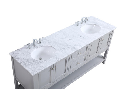 Elegant Bathroom Vanity - Gray, L 72" (VF27072GR)