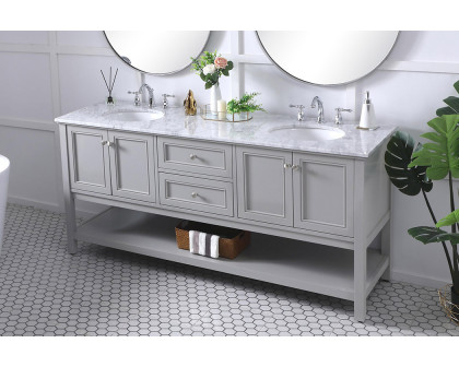 Elegant Bathroom Vanity - Gray, L 72" (VF27072GR)