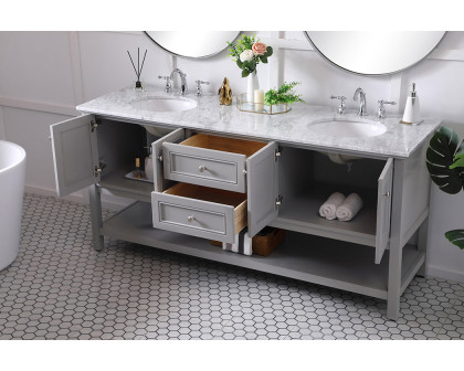 Elegant Bathroom Vanity - Gray, L 72" (VF27072GR)