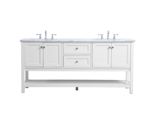 Elegant Bathroom Vanity - White, L 72" (VF27072WH)