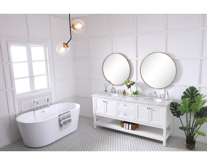 Elegant Bathroom Vanity - White, L 72" (VF27072WH)