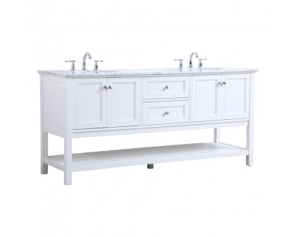 Elegant Bathroom Vanity - White, L 72" (VF27072WH)