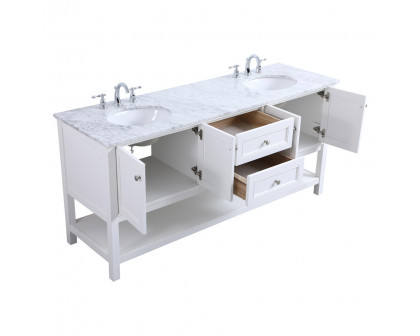 Elegant Bathroom Vanity - White, L 72" (VF27072WH)