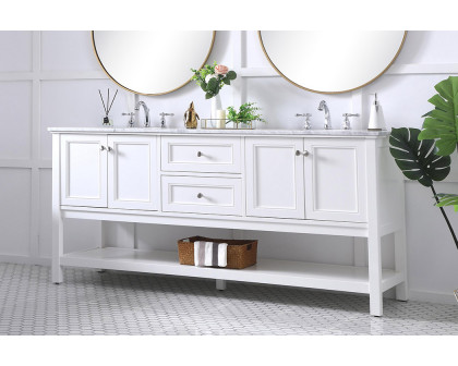 Elegant Bathroom Vanity - White, L 72" (VF27072WH)