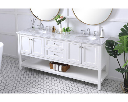 Elegant Bathroom Vanity - White, L 72" (VF27072WH)