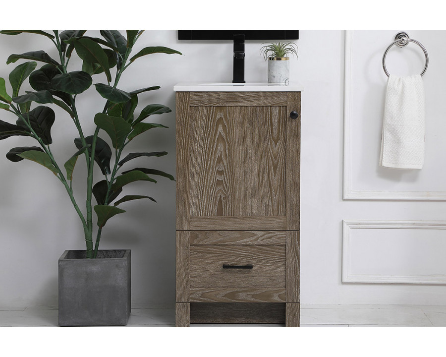 Elegant Bathroom Vanity - Weathered oak (VF2818WO)