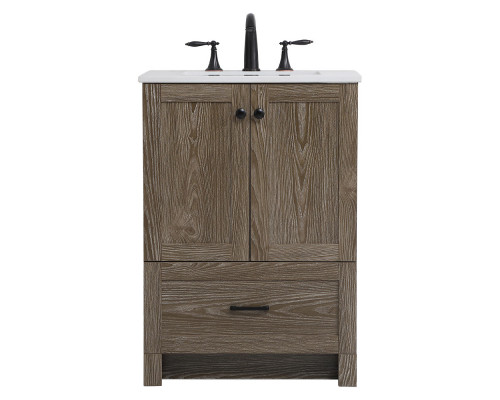 Elegant Bathroom Vanity - Weathered oak (VF2824WO)