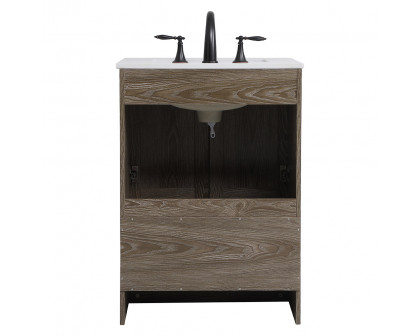 Elegant Bathroom Vanity - Weathered oak (VF2824WO)