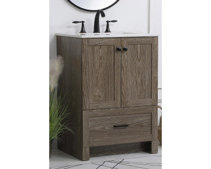 Elegant Bathroom Vanity - Weathered oak (VF2824WO)