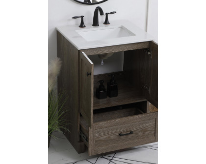 Elegant Bathroom Vanity - Weathered oak (VF2824WO)