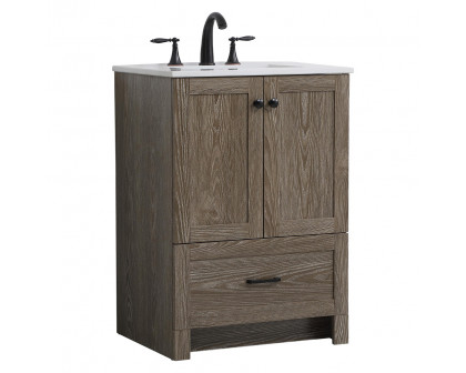 Elegant Bathroom Vanity - Weathered oak (VF2824WO)