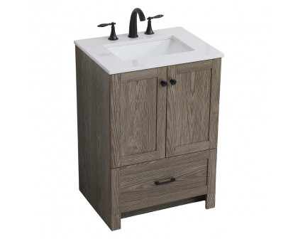 Elegant Bathroom Vanity - Weathered oak (VF2824WO)