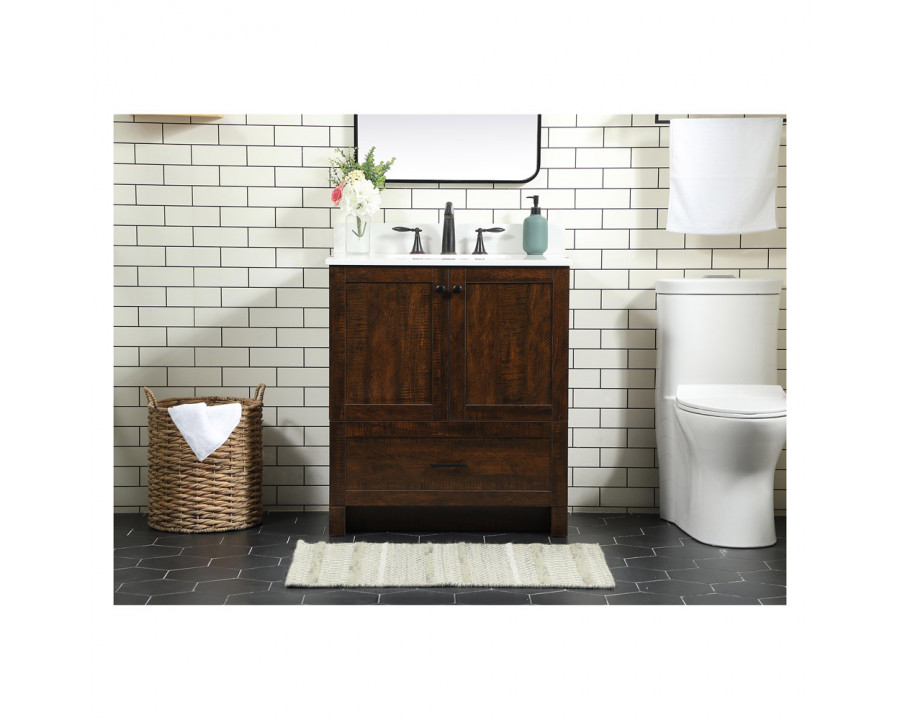 Elegant Bathroom Vanity - Espresso (VF2830EX-BS)