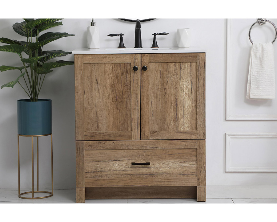 Elegant Bathroom Vanity - Natural Oak (VF2830NT)