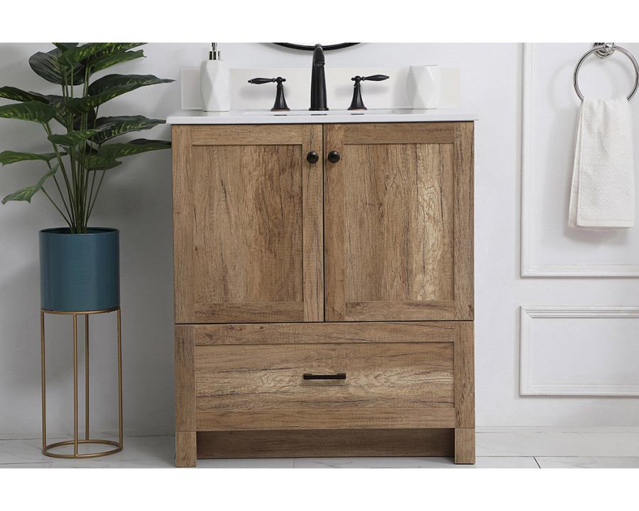 Elegant Bathroom Vanity - Natural Oak (VF2830NT-BS)