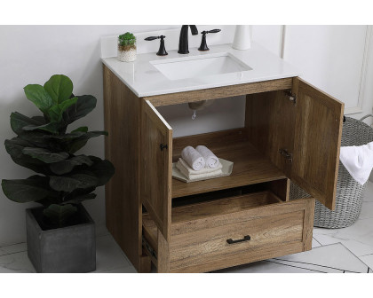 Elegant Bathroom Vanity - Natural Oak (VF2830NT-BS)