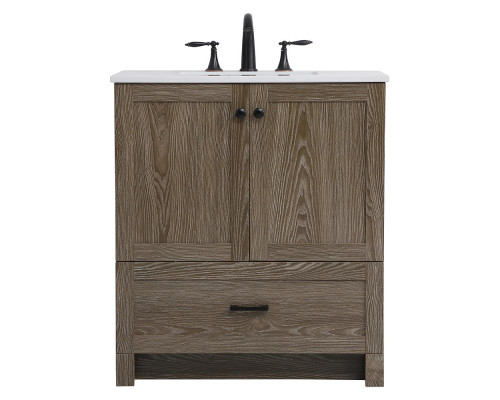 Elegant Bathroom Vanity - Weathered oak (VF2830WO)