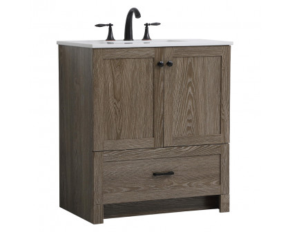 Elegant Bathroom Vanity - Weathered oak (VF2830WO)