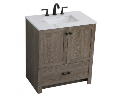 Elegant Bathroom Vanity - Weathered oak (VF2830WO)