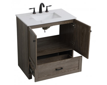 Elegant Bathroom Vanity - Weathered oak (VF2830WO)