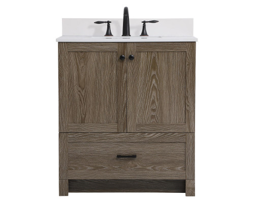 Elegant Bathroom Vanity - Weathered oak (VF2830WO-BS)