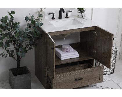 Elegant Bathroom Vanity - Weathered oak (VF2830WO-BS)