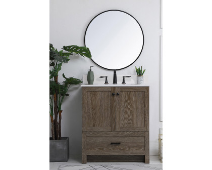 Elegant Bathroom Vanity - Weathered oak (VF2830WO-BS)