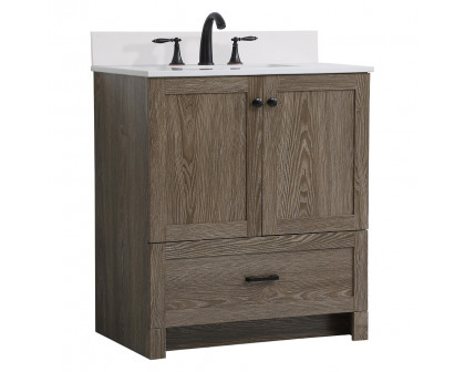 Elegant Bathroom Vanity - Weathered oak (VF2830WO-BS)