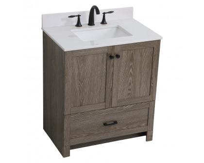 Elegant Bathroom Vanity - Weathered oak (VF2830WO-BS)