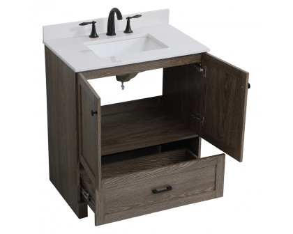 Elegant Bathroom Vanity - Weathered oak (VF2830WO-BS)