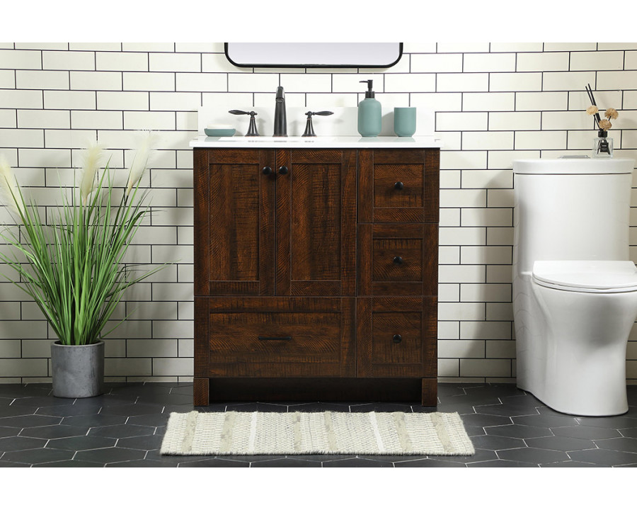 Elegant Bathroom Vanity - Espresso (VF2832EX-BS)