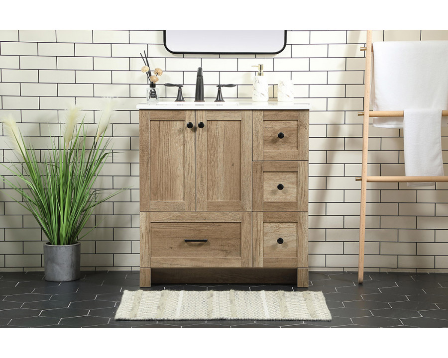 Elegant Bathroom Vanity - Natural Oak (VF2832NT)