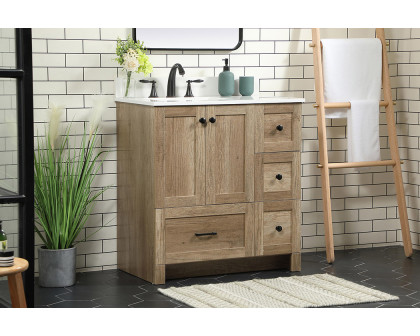 Elegant Bathroom Vanity - Natural Oak (VF2832NT-BS)