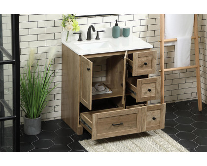 Elegant Bathroom Vanity - Natural Oak (VF2832NT-BS)