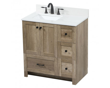 Elegant Bathroom Vanity - Natural Oak (VF2832NT-BS)