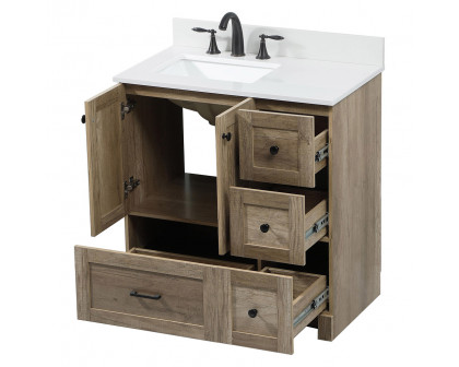 Elegant Bathroom Vanity - Natural Oak (VF2832NT-BS)